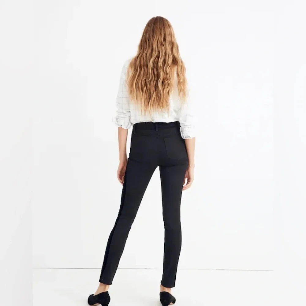 Madewell 9" Mid-Rise Skinny Jeans: Velvet Tuxedo Stripe Edition - Picture 3 of 14